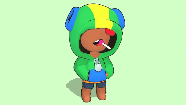 莱昂吃棒棒糖的小男孩角色人物模型