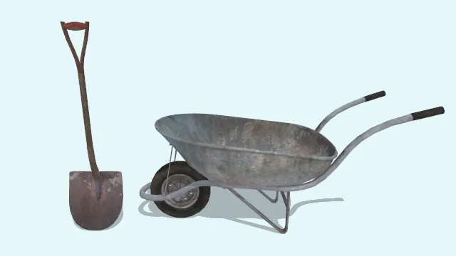 铁器手推车农活工具铁锹