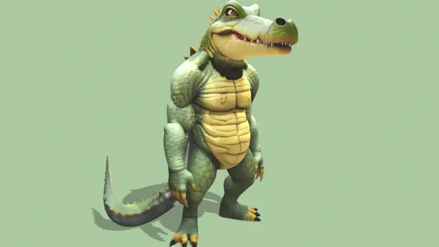 鳄鱼人动画怪兽动物角色