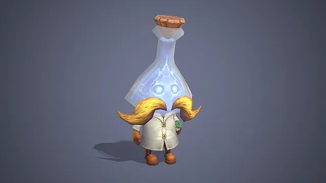 瓶中怪人NPC  炼金术士  玻璃瓶头部  手持试管