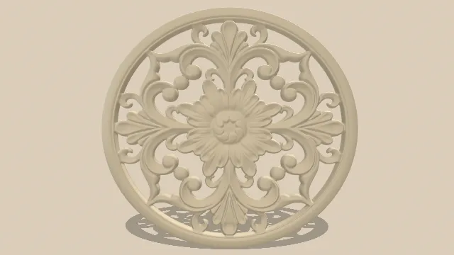 天花板墙壁雕刻圆形镂空花纹装饰