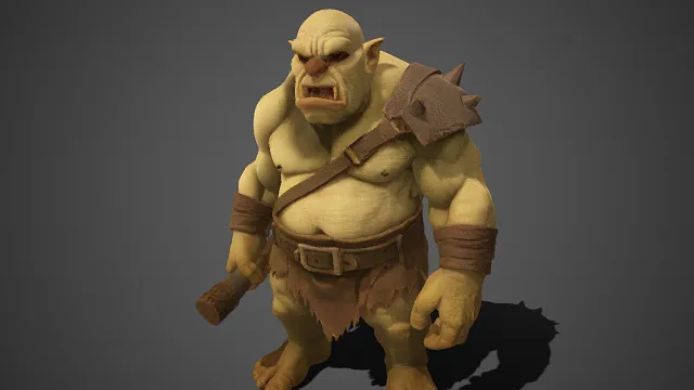 暴怒食人魔  战士  糙皮  巨力  蛮族怪兽  尖刺肩甲