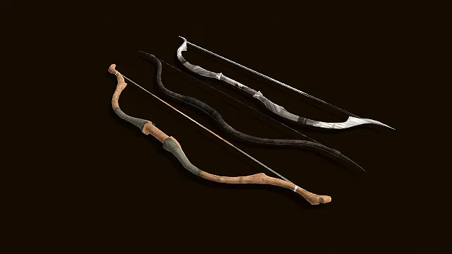 自然风多质传统弓箭套装：原纹异材狩猎弓组合模型
