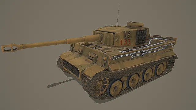 废土复古战损风格编号133重型坦克载具3D模型