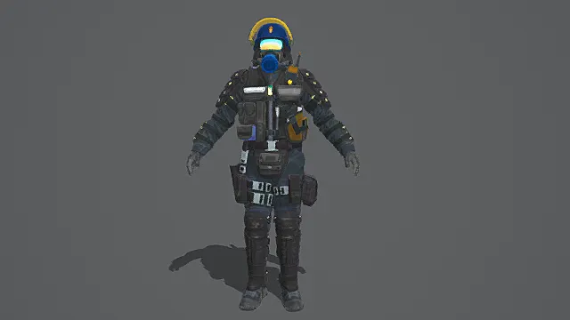 科幻战术风防化作战角色3D模型