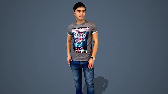 潮流休闲风都市年轻男性人物 3D 模型