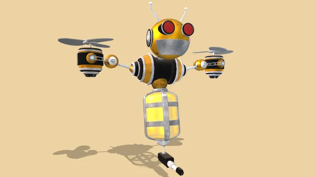 机器蜜蜂飞行物机械装备动画