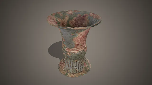 国风青铜风格花觚礼器 3D 模型