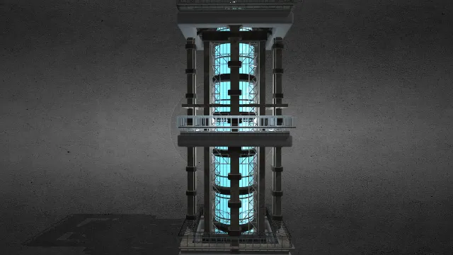 科幻楼层科幻建筑概念模型