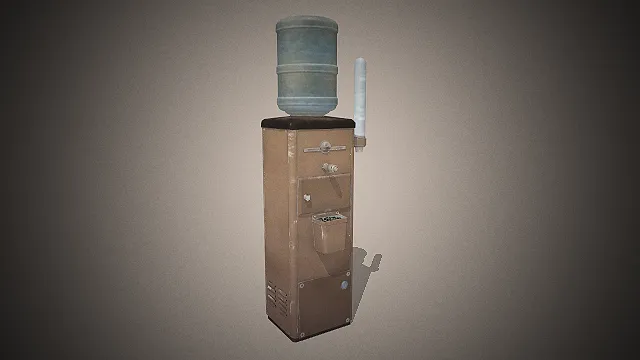 一台复古风格的立式饮水机3D模型