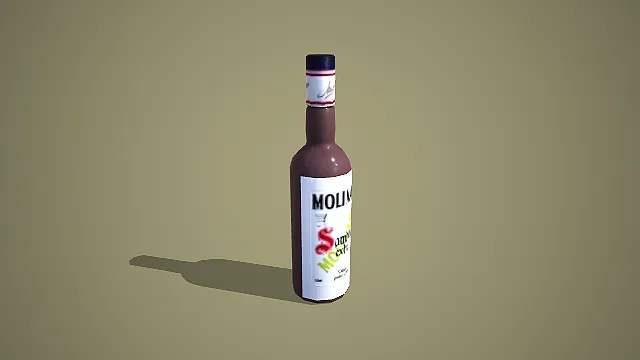 莫利纳里萨姆布卡茴香味利口酒 3D 低多边形意大利烈酒模型