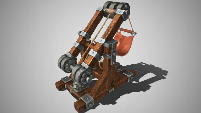 复古  投石机  滑轮  中世纪  工程器械  功能性