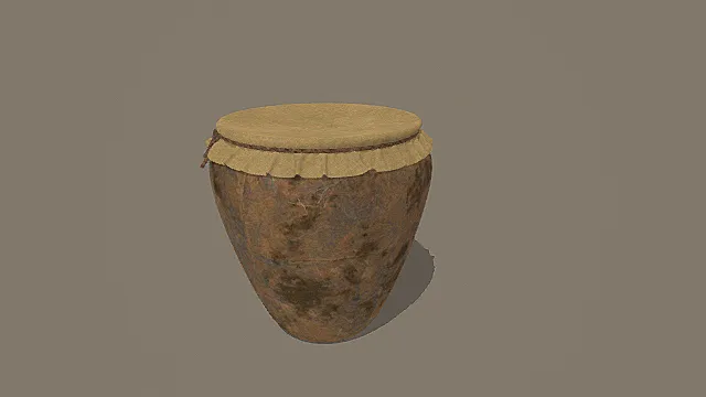 复古部落风旧陶罐3D模型