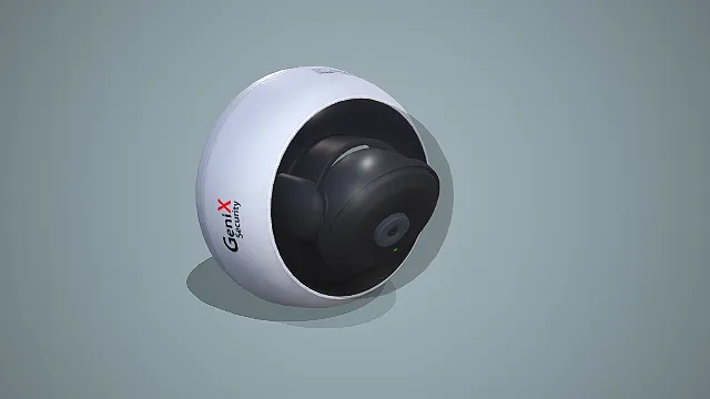 吸顶式半球形安防监控摄像头 3D 模型