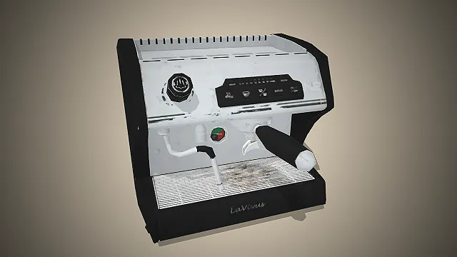 一台复古风格的商用咖啡机3D模型