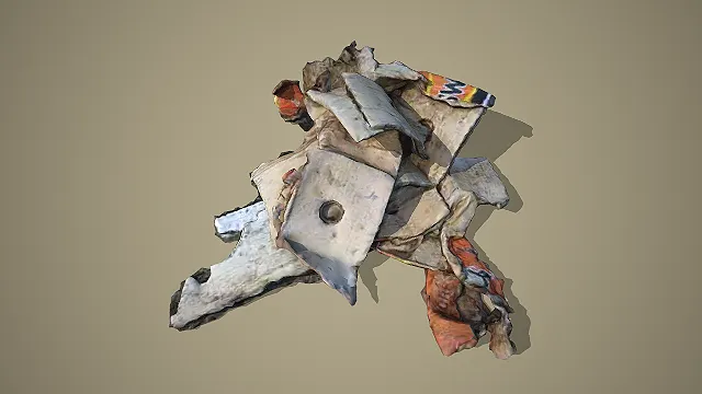 写实风格破损瓦楞纸箱 3D 扫描场景装饰模型