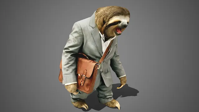 拟人化  树懒  西装  上班族  慵懒状态  诙谐趣味  喜剧  创意 IP