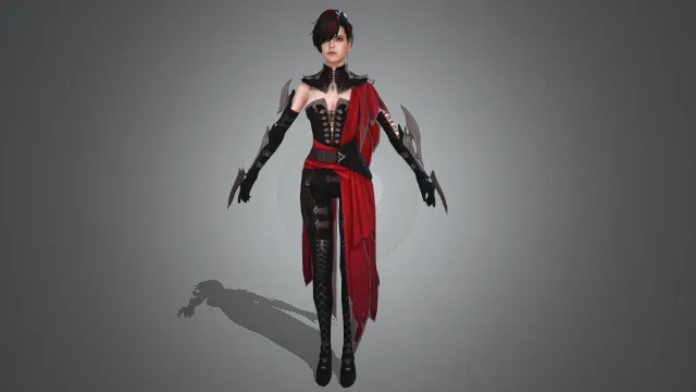 游戏模型 人物模型 红衣杀手 游戏皮肤