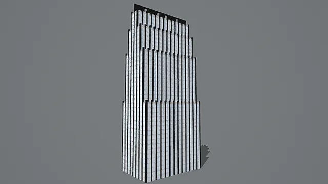 未来解构风竖向格栅阶梯摩天楼3D模型