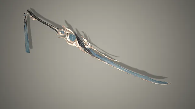 沧澜水纹长刀  东方仙侠风  宝珠镶嵌  波浪剑刃