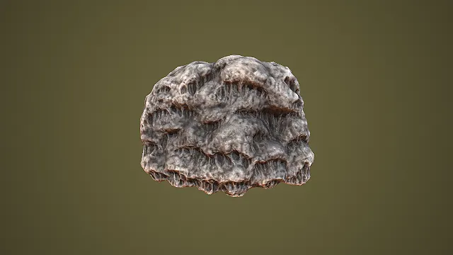 单组饱满多孔溶洞岩石组合洞窟场景装饰模型