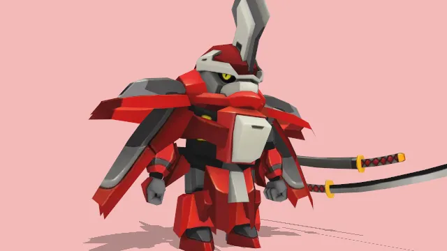 红色机械机甲高达机器人