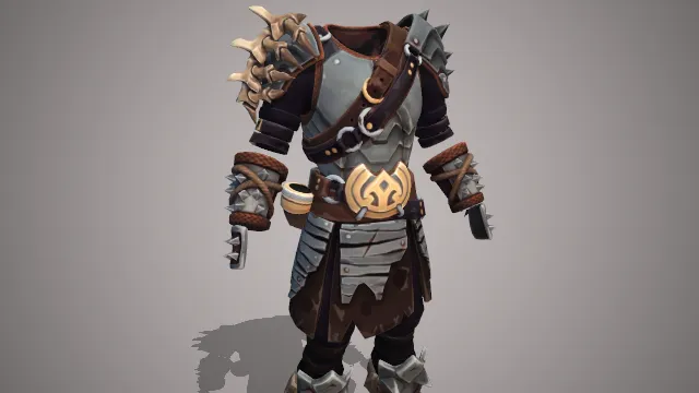 男士棕色铠甲有护腕，护肩带尖刺