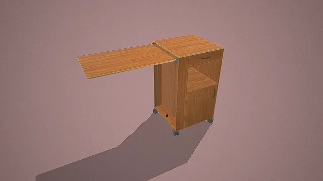 一款可折叠延展的木质餐边柜3D模型