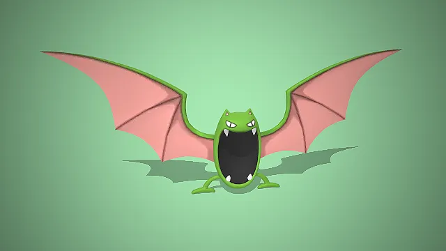 大嘴蝠  宝可梦  卡通形象  巨嘴展翅  3D模型