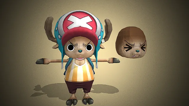 日本动漫《海贼王》中的角色乔巴的3d模型