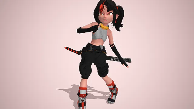 游戏就绪Girl_Happy 3D模型