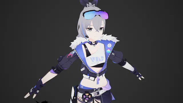 崩坏：星穹铁道  星际骇客  银狼  短发  墨镜  赛博朋克  露脐装  