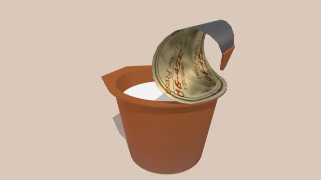 装有浓缩液体的小盒子盖子打开饮品