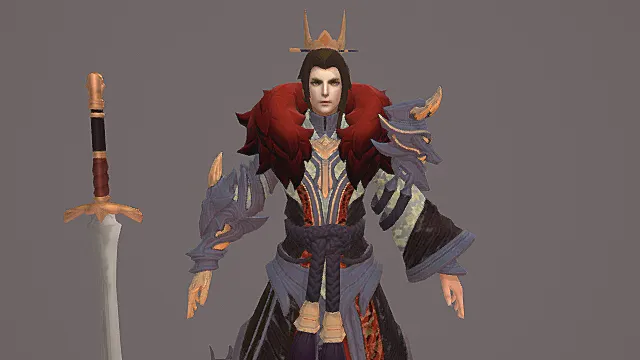 国风狂战剑修：紫黑玄甲金冠角色外观