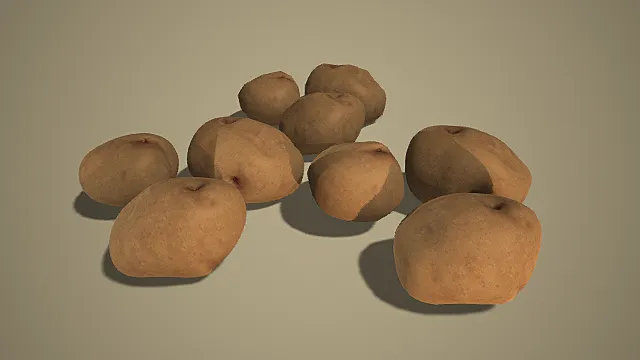 一堆土豆   蔬菜