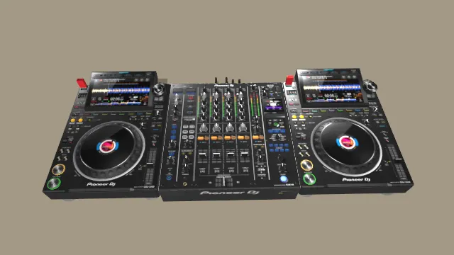 先锋XDJ-RR一体式数码DJ打碟机的3D模型