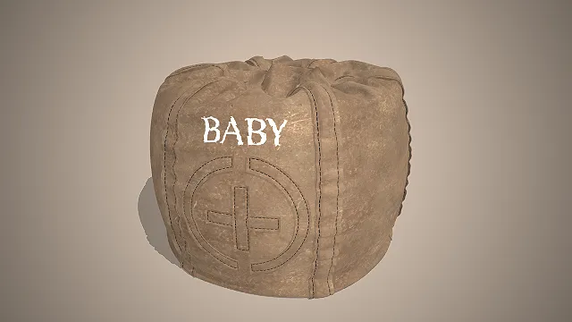 一款复古工业风做旧帆布豆袋坐墩