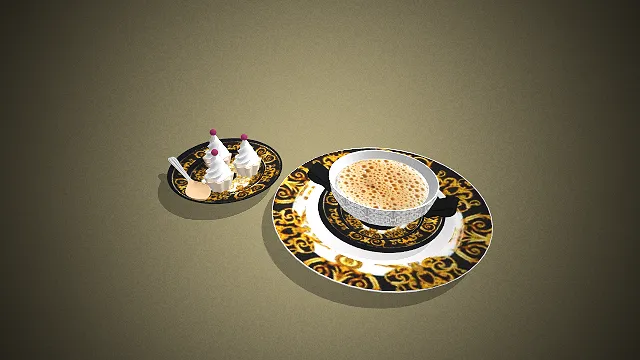 一套欧式奢华风格的3D下午茶写实模型