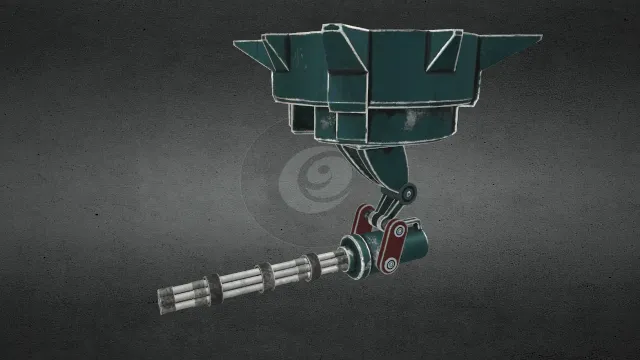 装在天花板的炮塔武器炮弹动画