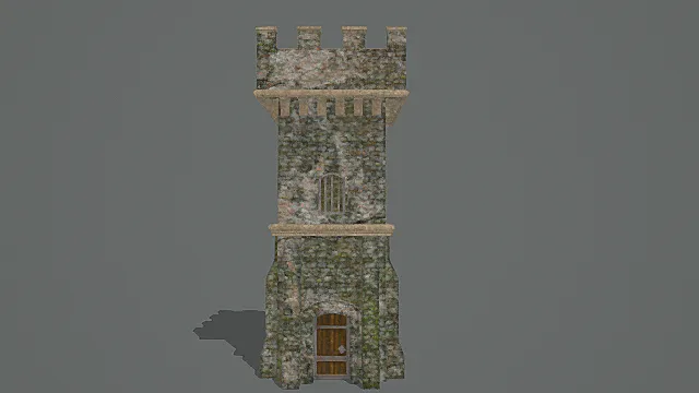复古石砌防御塔楼3D模型
