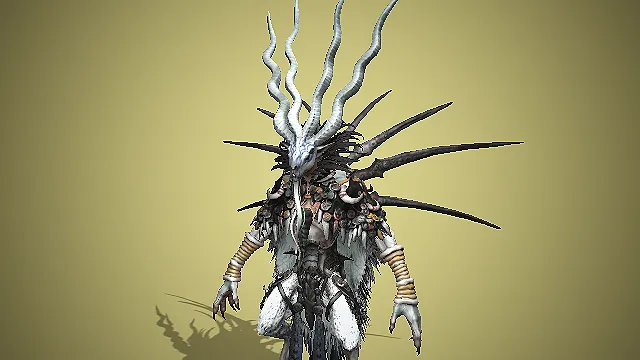 诡棘多角荒羚  统领魔物  灰白多棘利爪BOSS  游戏模型  怪物模型