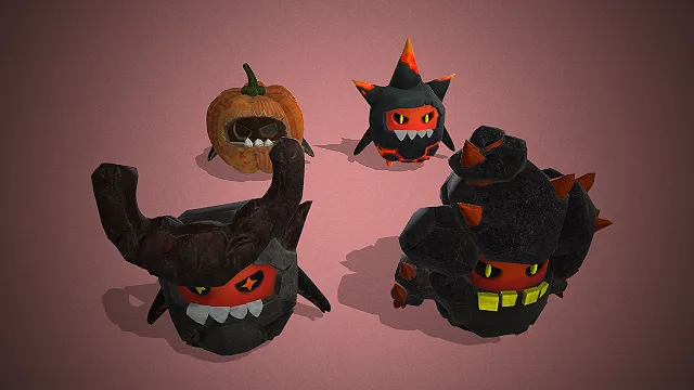卡通怪物  南瓜头  奇幻风格  玩偶模型