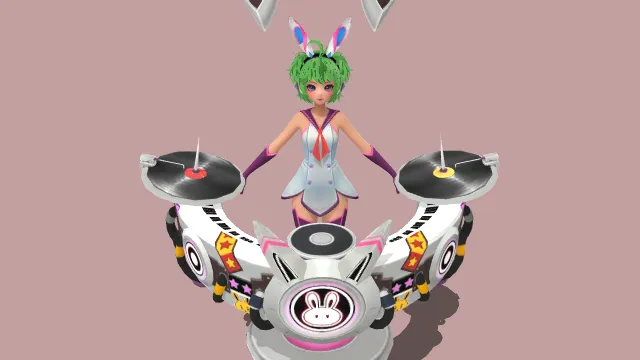 蔡文姬 音乐少女 绿发 打碟