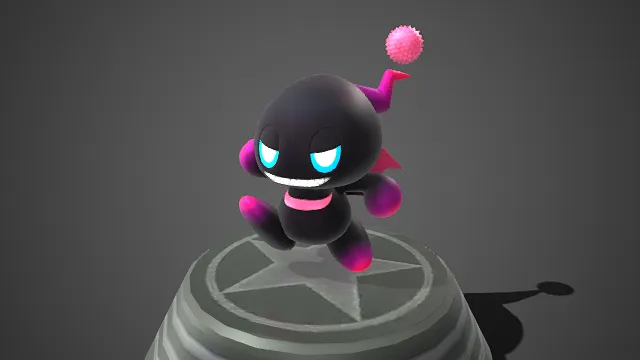 反差萌  暗黑  笑脸  恶魔角  可爱  游戏宠物  卡通风格  