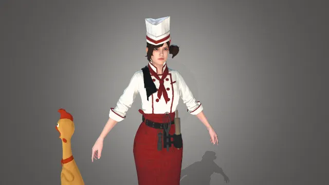 游戏模型 人物模型 西餐厨师 游戏皮肤