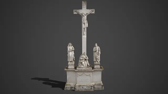 宗教  石质雕像  耶稣受难  十字架  圣母伴侍  情感  艺术感
