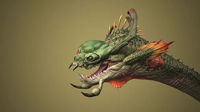 翠鳞赤鳍妖蛟  剧毒领主异兽  怪物模型  怪物建模  副本BOSS