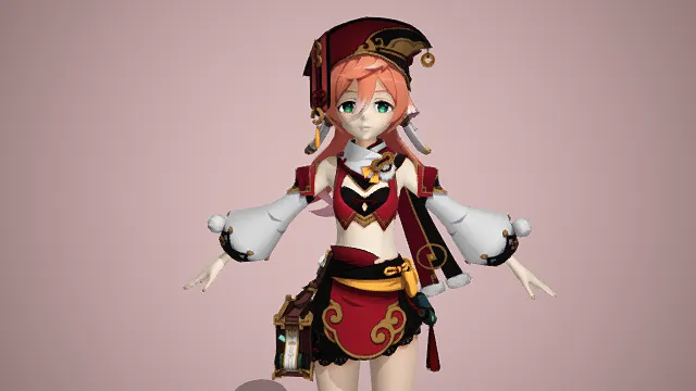 烟绯_ 原神角色模型 3D卡通二次元游戏素材 