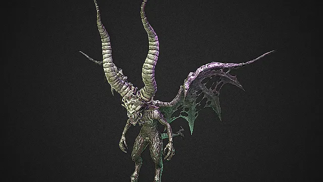 黑棘枯翼魔主  深渊终级恶魔  邪能角色  怪物模型  游戏模型