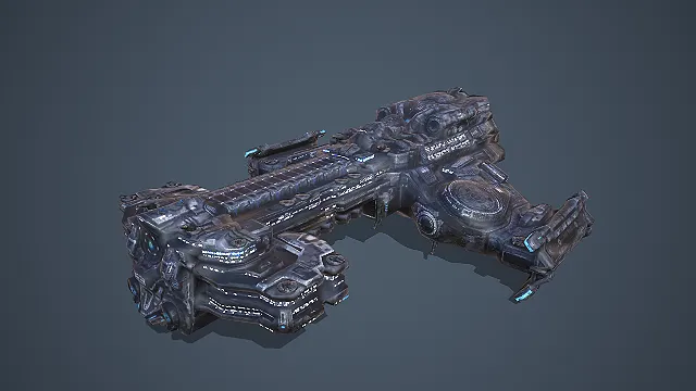 科幻重型战列巡航舰 3D 模型 星际战舰战斗飞船素材